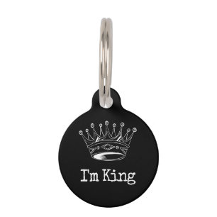 Black Crown King Pet ID Tag