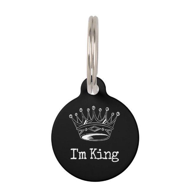 Black Crown King Pet ID Tag (Front)