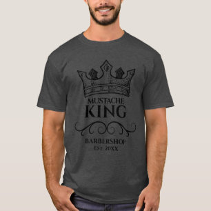 Black Crown Mustache King Barbershop T-Shirt