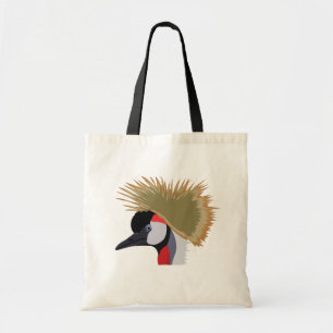 Black Crowned Crane Bird Art Tote Bag