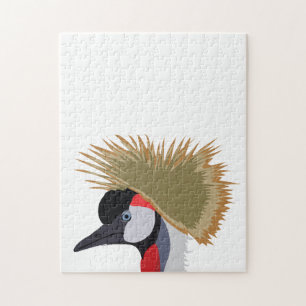 Black Crowned Crane Bird Jigsaw Puzzle