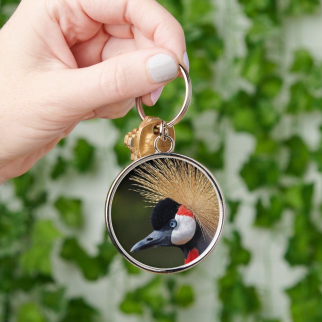 Black crowned crane keychain (Hand)
