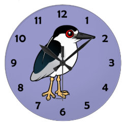 Birdorable Black-crowned Night Heron Large Round Wall Clock