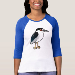 Birdorable Black-crowned Night Heron Ladies Raglan Fitted T-Shirt