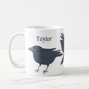 Black Crows Birds Illustrations Personalized Coffee Mug