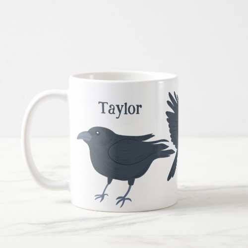 Black Crows Birds Illustrations Personalized Coffee Mug