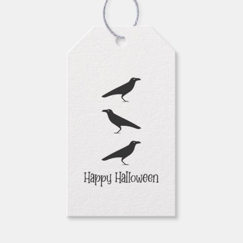 Black crows Happy Halloween Gift Tags