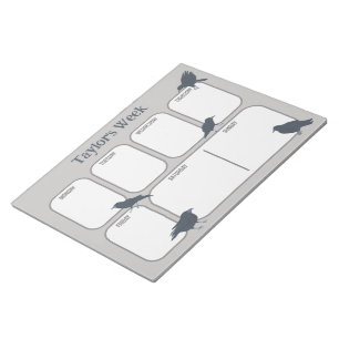 Black Crows Personalized Weekly Planner Notepad