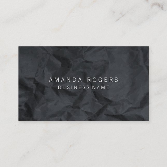 Black Crumpled Paper Business Card (Front)