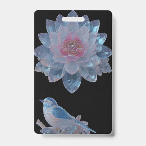 Black Crystal Lily Name Badge |
