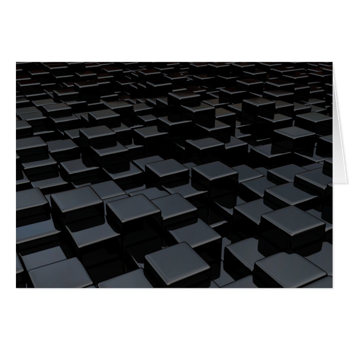 Black cube world greeting cards
