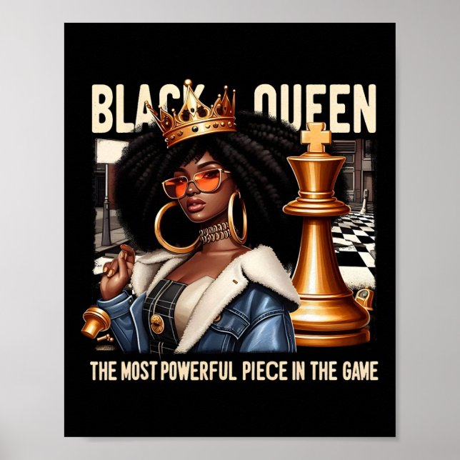 Black Culture Black Queen Chess Empowerment Black  Poster (Front)