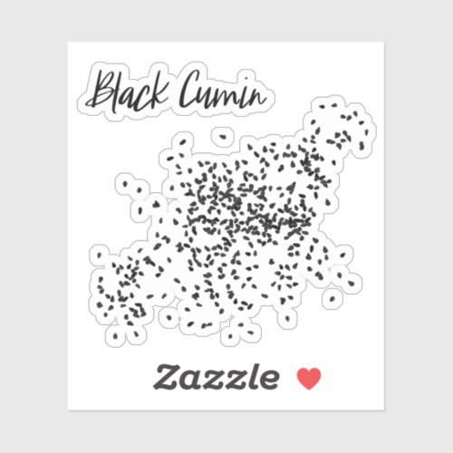 Black Cumin Spice Jar Sticker