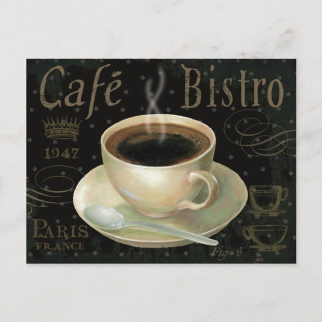 Black Cup of Coffee Postcard (Front)