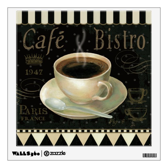 Black Cup of Coffee Wall Sticker (Front)