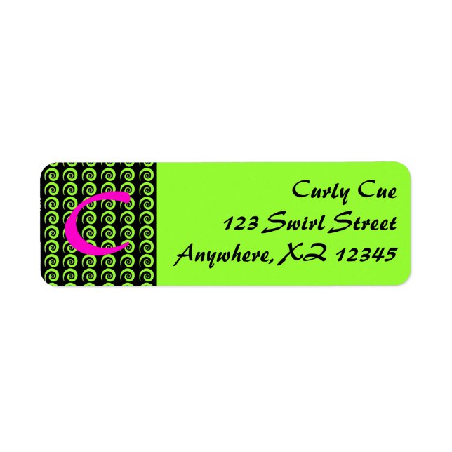 Black Curl Pattern Label (Front)