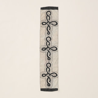 black curlicue print scarf