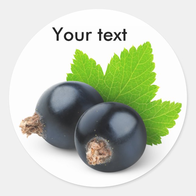 Black currants classic round sticker (Front)