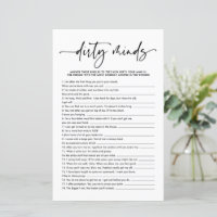 Script Dirty Minds Game Card Dirty Riddles Bachelorette 