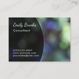 Black Curve over Green & Purple Bokeh Business Card