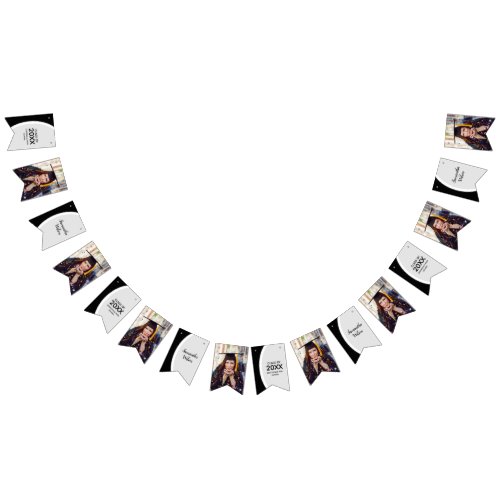 Black Curved Frame Photo Graduation Bunting Flags