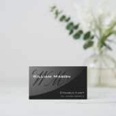 Black Curved Monogram - Professional Business Card (Standing Front)