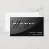 Black Curved Monogram - Professional Business Card (Front/Back)