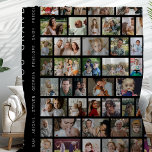 Black Custom 54 Photo Collage Fleece Blanket<br><div class="desc">Embrace your loved ones even when they're not near with our photo blankets. These aren't just decor items; they act as a time capsule, capturing and preserving your precious moments—from birthdays to anniversaries and beyond. With room for 54 photos, each blanket weaves your unique story into its fabric, providing a...</div>