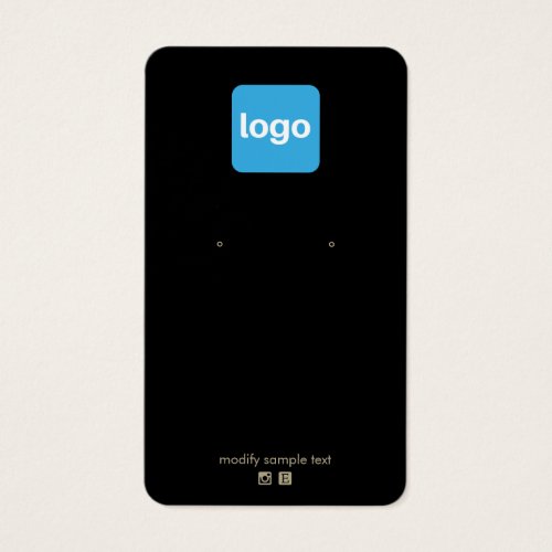 Black Custom Add Logo Earring Display Card
