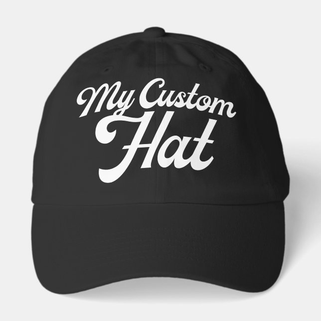 BLACK Custom Baseball Cap Blank Template (Dad Cap) (Front)