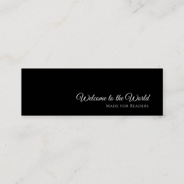 Black Custom Bookmark Card | Inspirational Reader  (Front)