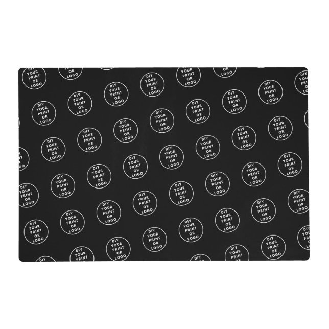 Black Custom Branded Logo Business Company  Placemat (Front)