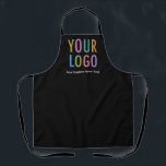 Black Custom Business Apron with Logo Personalized<br><div class="desc">Personalize this all-over-print apron with your own company logo or picture and custom text. The text can be a name, business tagline, website address, social media handle, or other personalized text to express yourself. Available in black and other colors (all colors are customizable). Available in large, medium, and child size....</div>