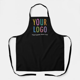 Black Custom Business Apron with Logo Personalized