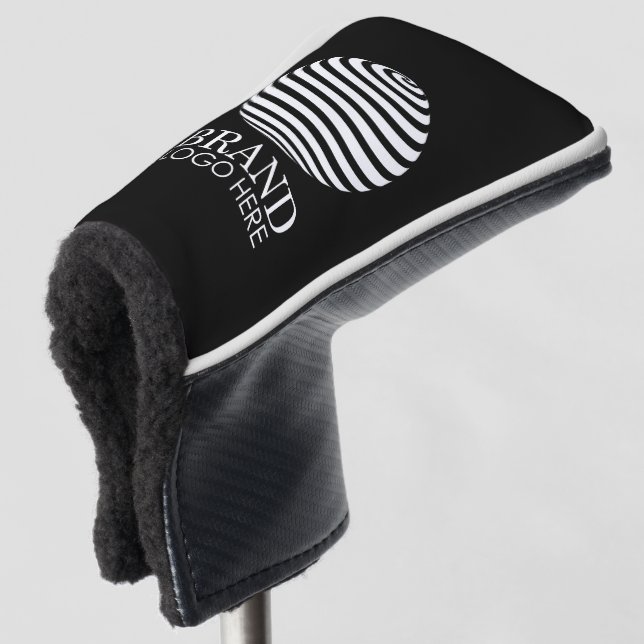 Black Custom Business Logo Company Corporate Golf Head Cover (3/4 Front)