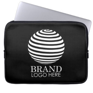 Black Custom Business Logo Company Corporate Laptop Sleeve