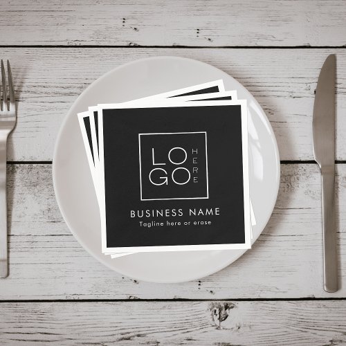 Black Custom Business Logo Company Event Party Napkins