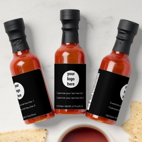 Black Custom Business Logo Company Promotional  Hot Sauces