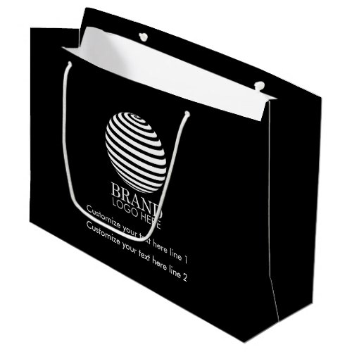 Black Custom Business Logo Company Promotional  Large Gift Bag