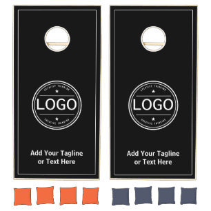 Black Custom Business Logo Cornhole Set