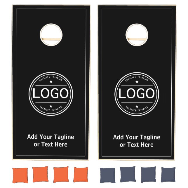 Black Custom Business Logo Cornhole Set (Set)
