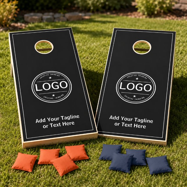 Black Custom Business Logo Cornhole Set (Logo Cornhole Set)