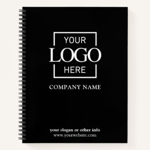 Black Custom Business Logo Promotional Branding Notebook