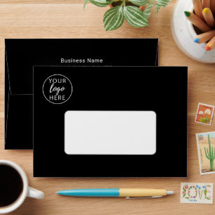 Black Custom Business Logo Return Envelope