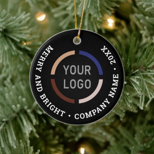 Black custom business ornaments with logo