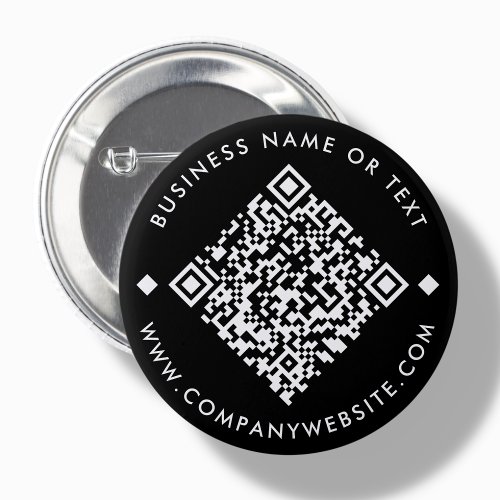 Black  Custom Business QR Code Button