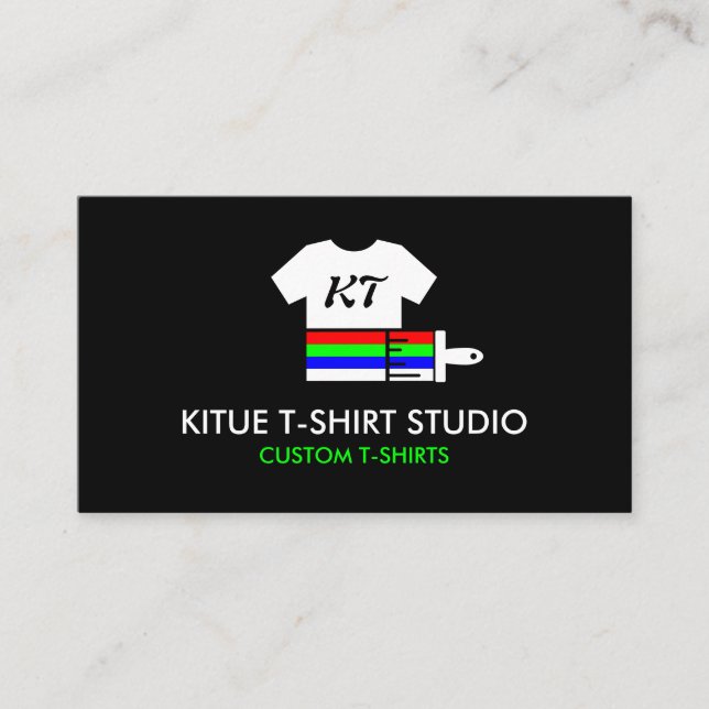 Black Custom Clothing Apparel Store Print Business Card (Front)