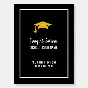 Black Custom Club Graduation Banner Foam Board