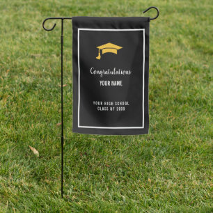 Black Custom Club Graduation Banner Garden Flag