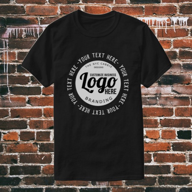 Black Custom Company Business Logo Employee Swag T-Shirt (custom logo shirt)